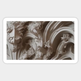 Seamless Leaf Relief Carving IV Sticker